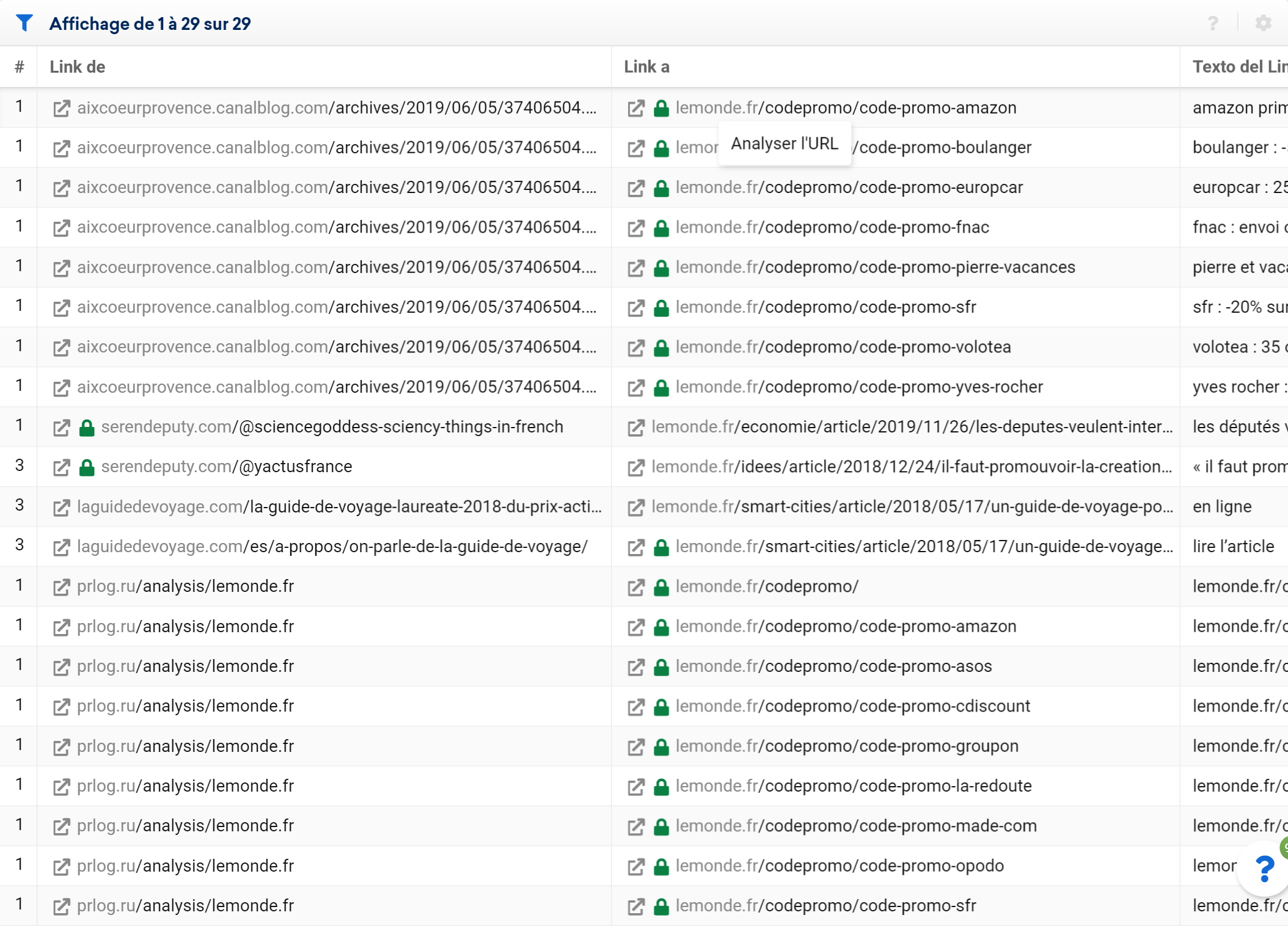 liens vers code promo du site lemonde.fr