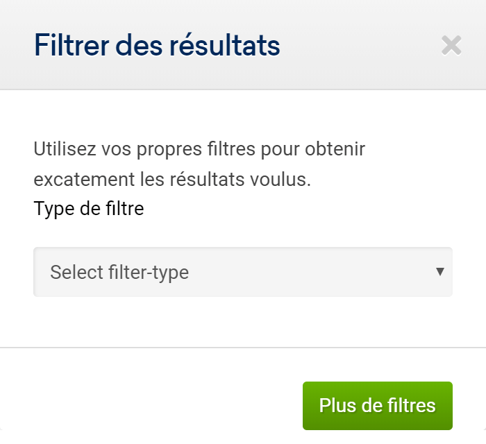 Explication du filtre sélectionné