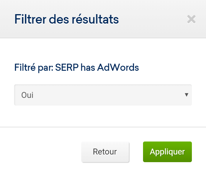 Filtre Serp has AdWords