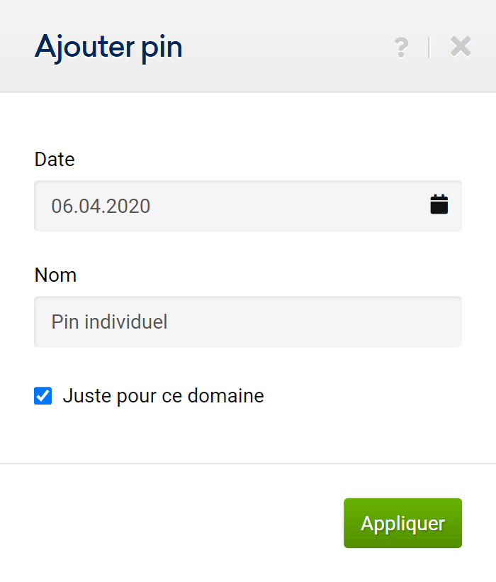 Il est très facile de créer votre propre épinglette d'événement.