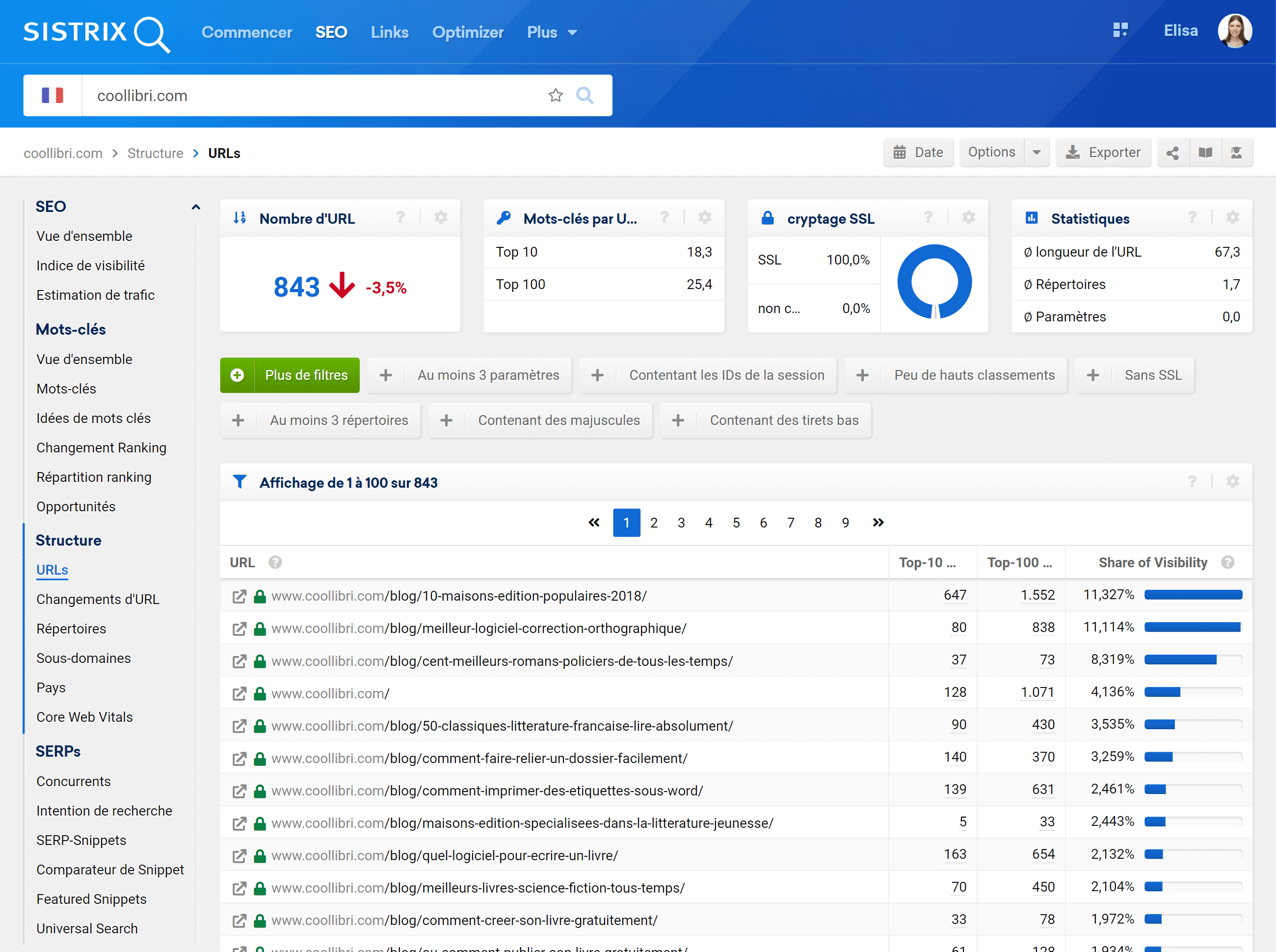 Menu de navigation dans la Toolbox