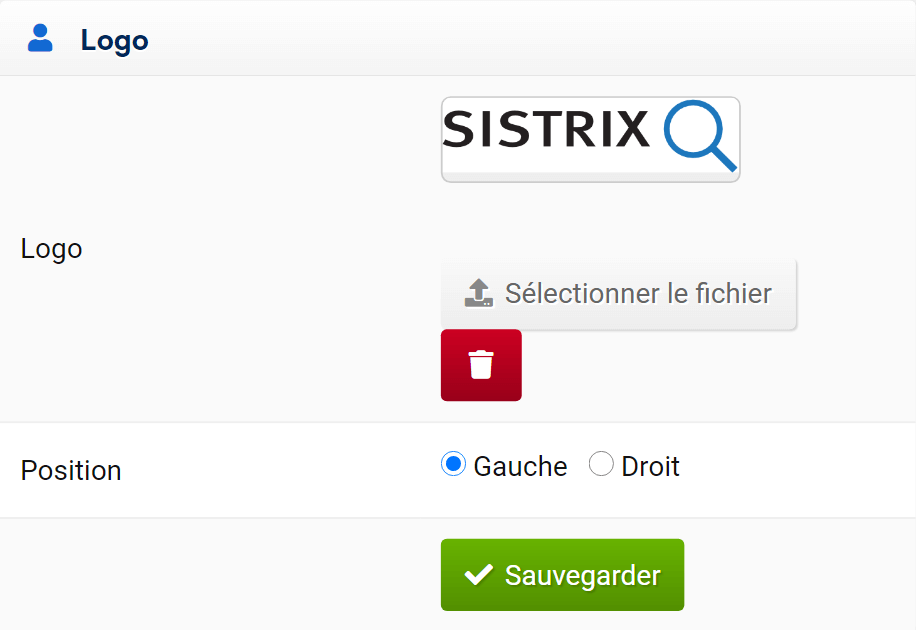 Personnaliser le logo qui apparaîtra sur le rapport SISTRIX
