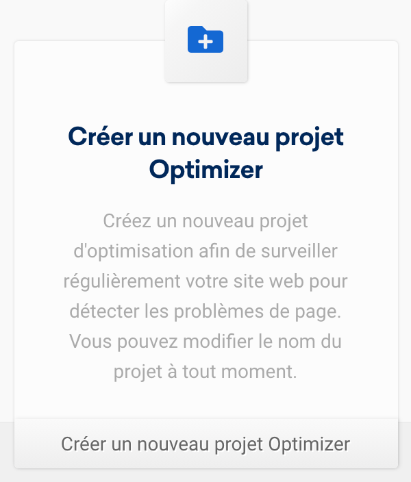 optimizer-create-new-projekt