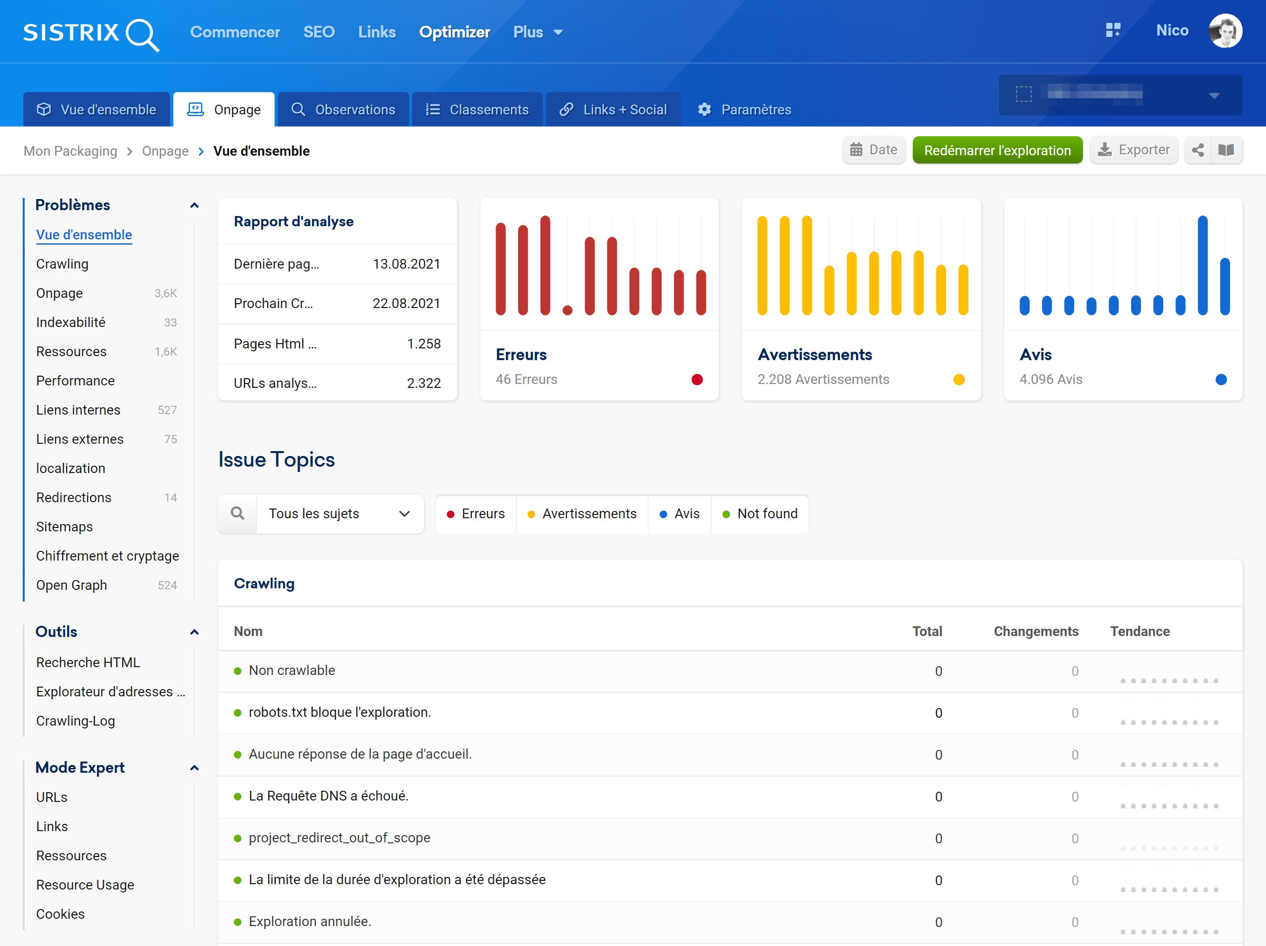 Plus de vérifications On-site dans l'Optimizer