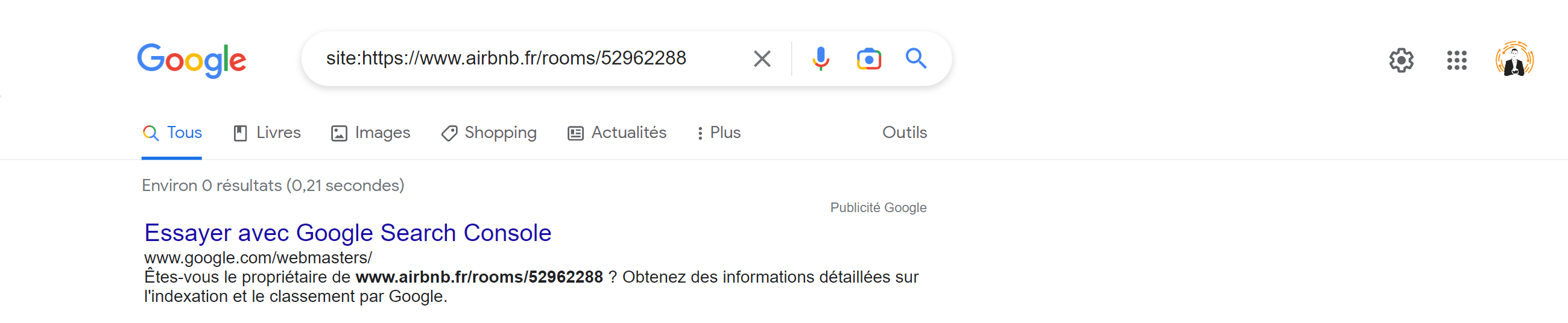 L'annonce question n'apparait toujours pas en SERP