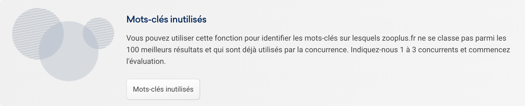 fonctionnalité mots-clés inutilisés dans le tableau des opportunités de mots-clés