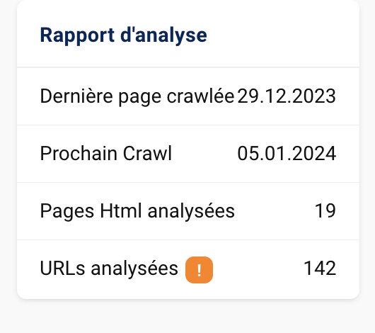 Rapport d'analyse et de crawl dans un projet