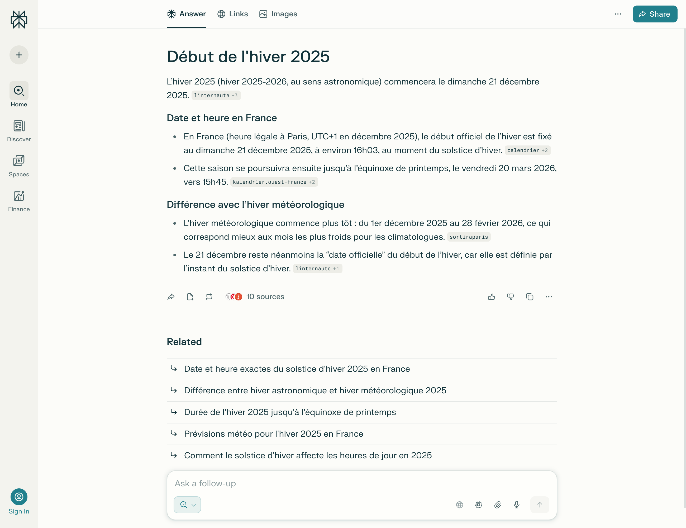 Réponse Perplexity avec date et infos de fond sur le début de l’hiver 2025.